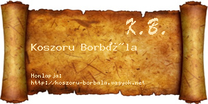 Koszoru Borbála névjegykártya